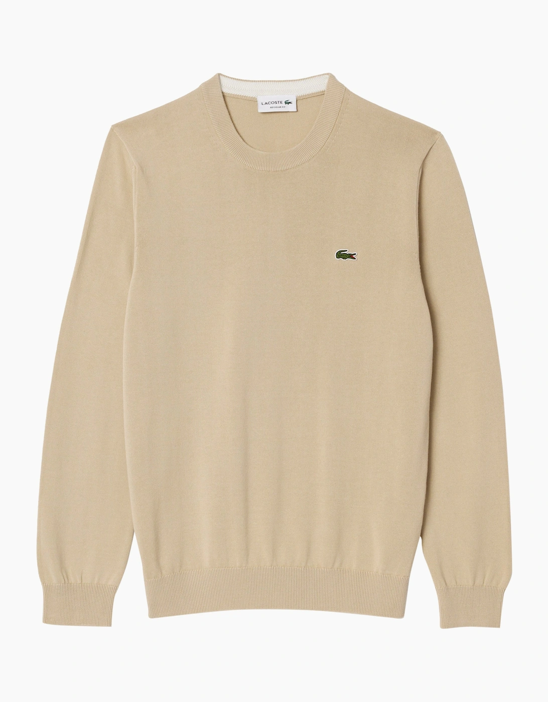 Lacoste Men's Tan Ah1985 Cotton Crew Knit  40 Large