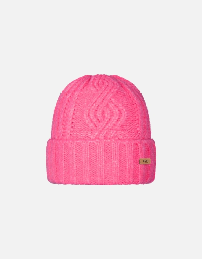 Womens Farrah Cable Knit Fleece Lined Beanie Hat