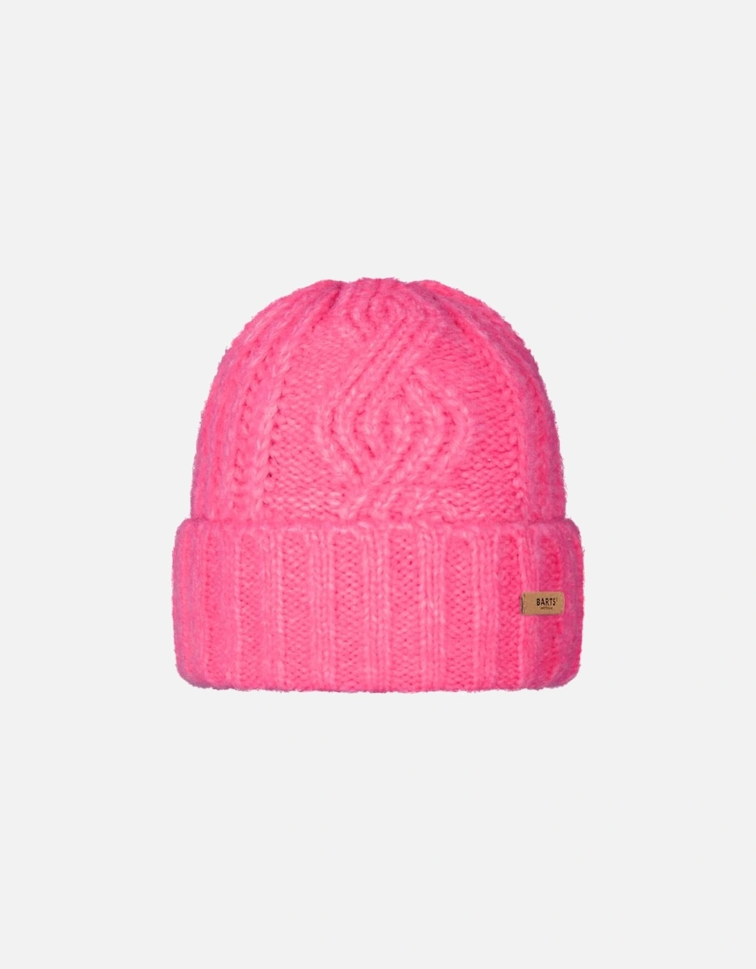 Womens Farrah Cable Knit Fleece Lined Beanie Hat, 2 of 1
