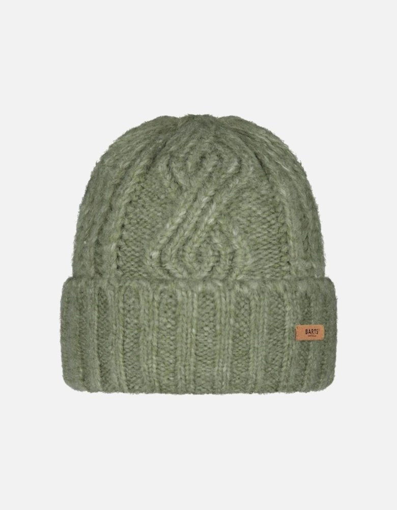 Womens Farrah Cable Knit Fleece Lined Beanie Hat
