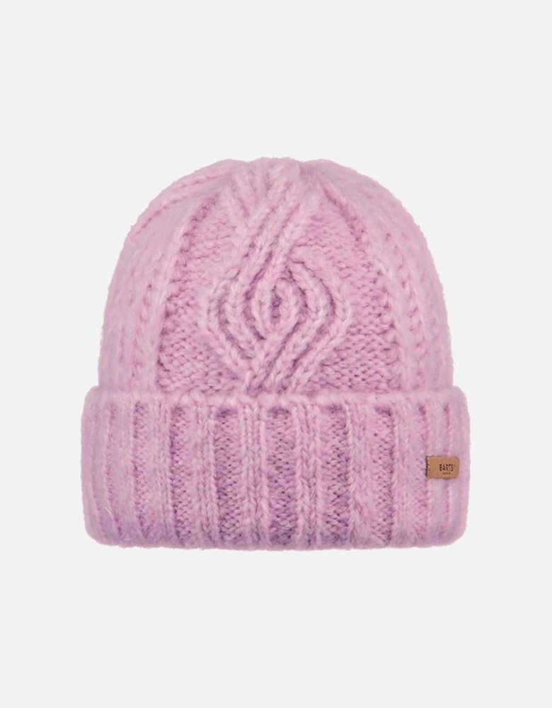 Womens Farrah Cable Knit Fleece Lined Beanie Hat