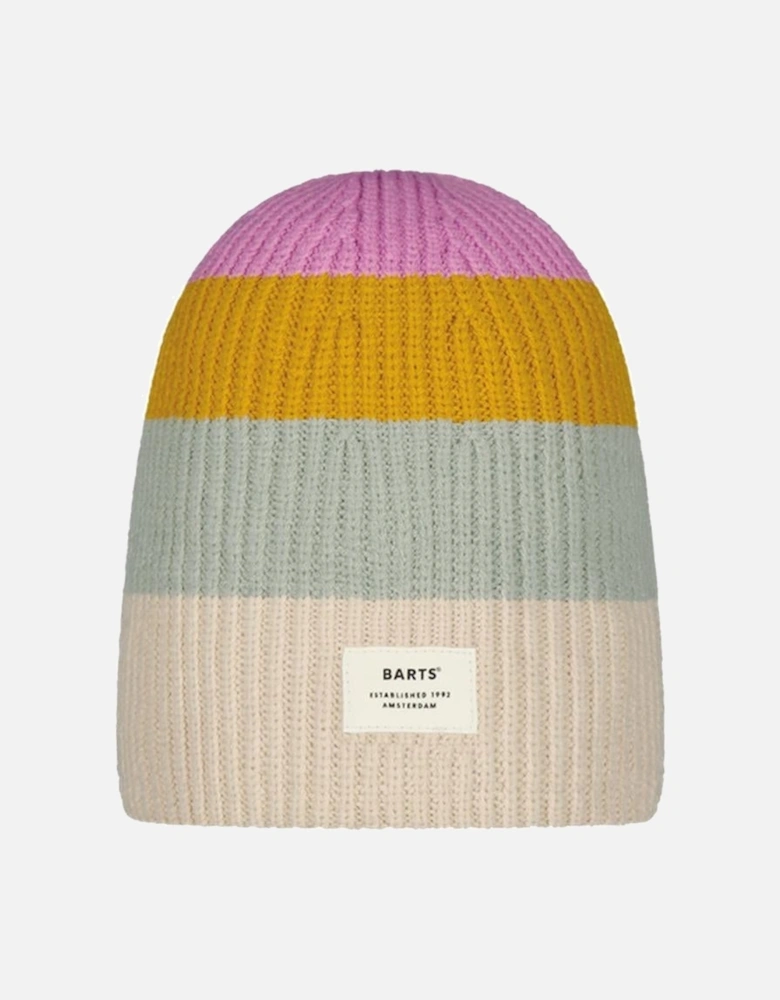 Womens Dova Striped Fleeceband Lining Beanie