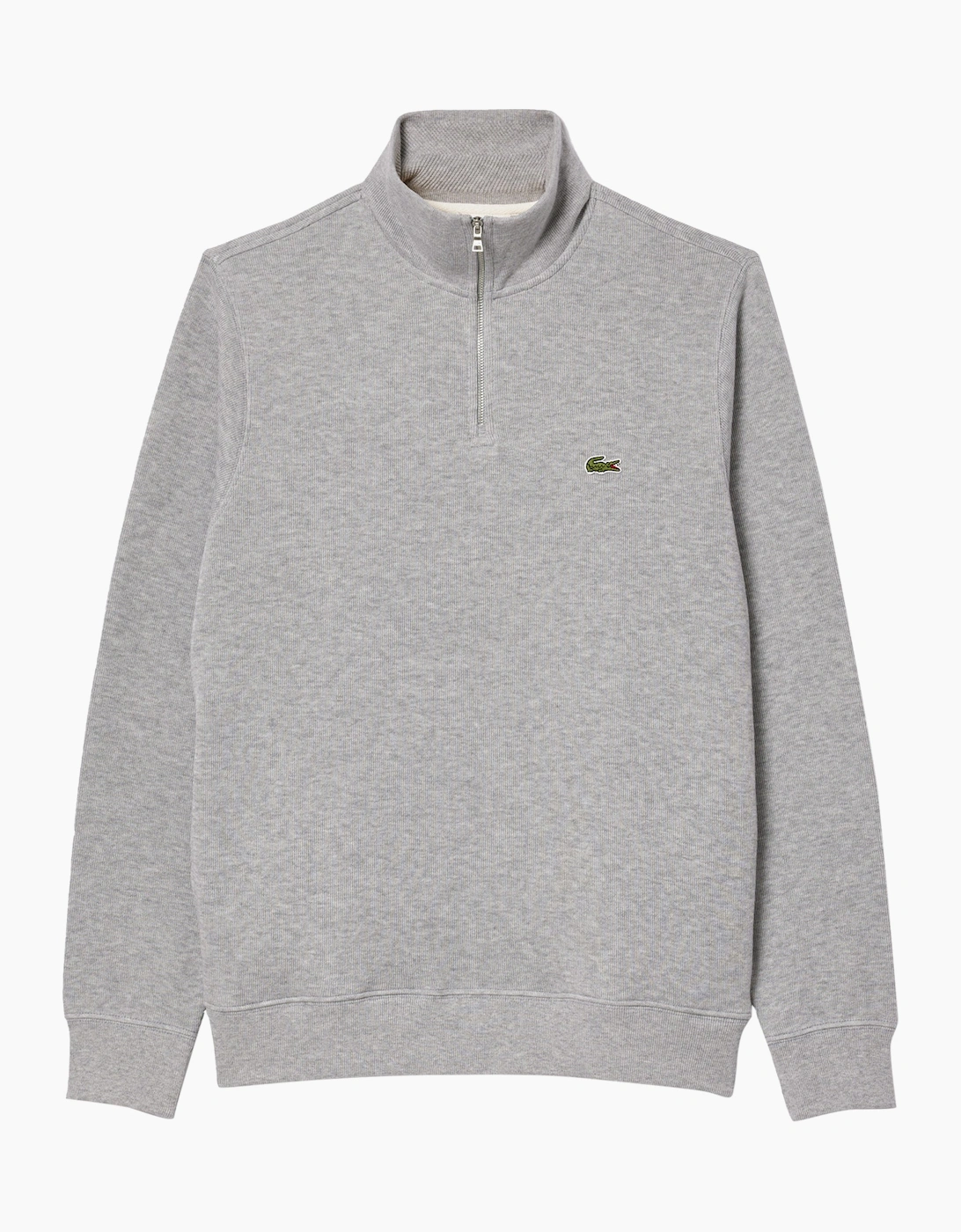 Lacoste Men's Grey Sh1927 Quarter Zip Sweatshirt  36 Small