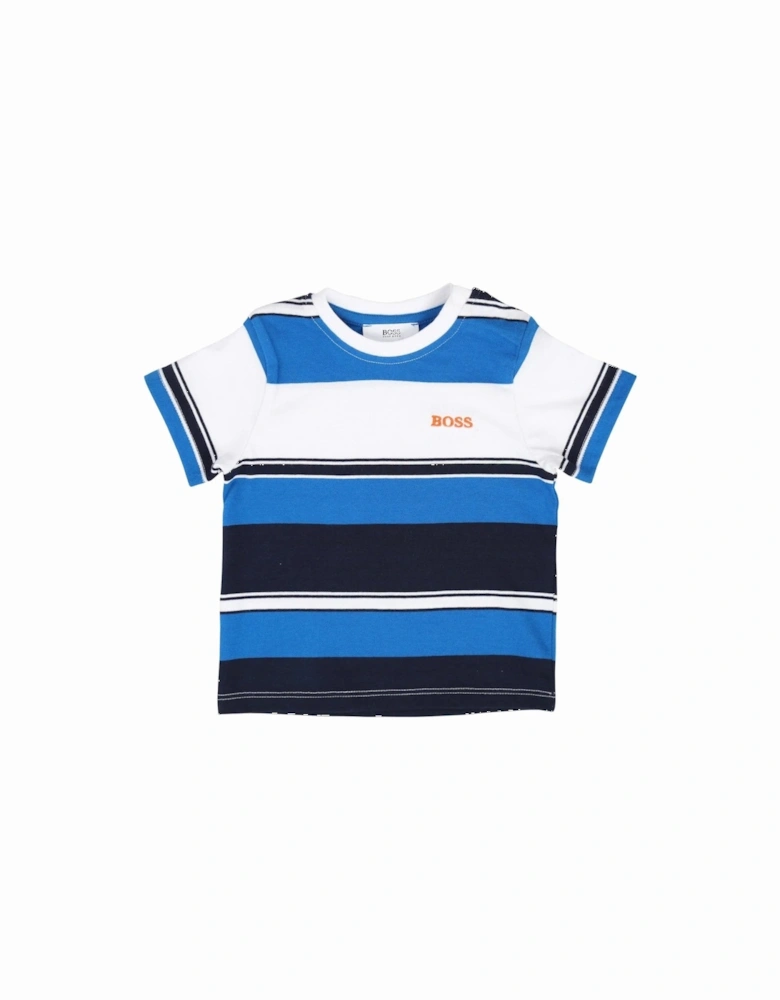 Boss Boys Stripe T-shirt Blue