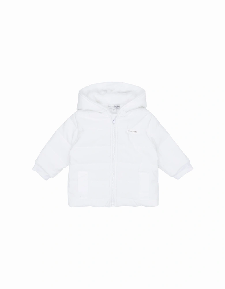 Boys White Parka Coat