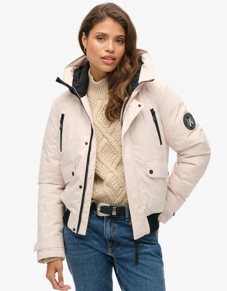 City Padded Bomber Jacket - Pink