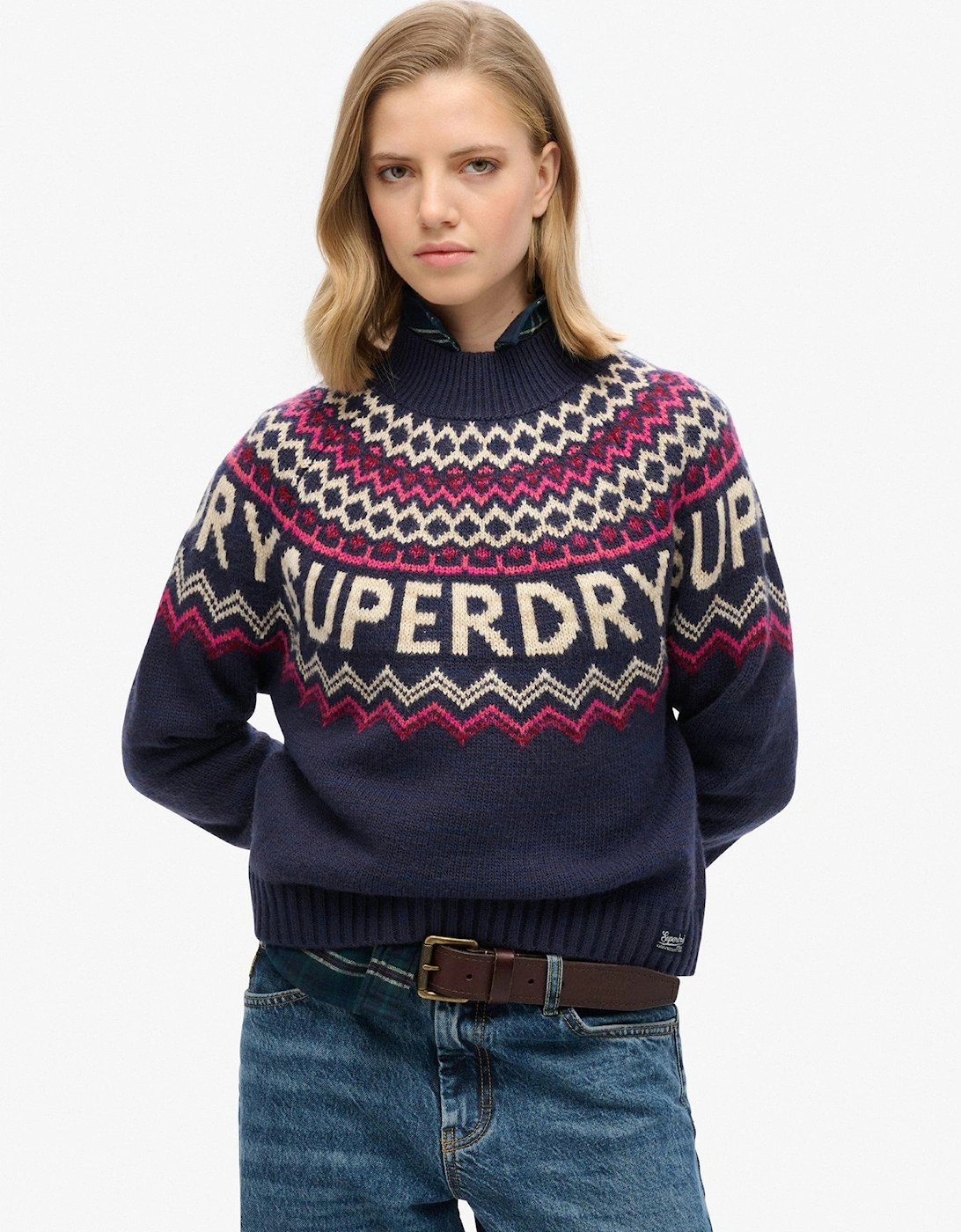 Fairisle Branded Jumper - Navy, 2 of 1