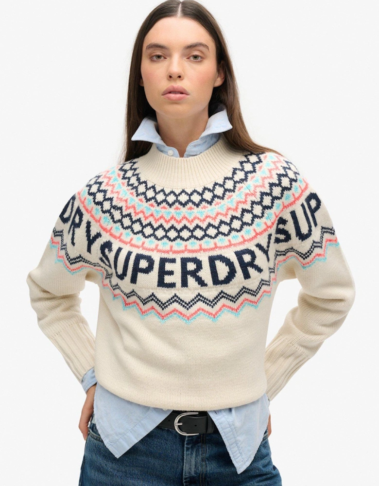 Fairisle Branded Jumper - White