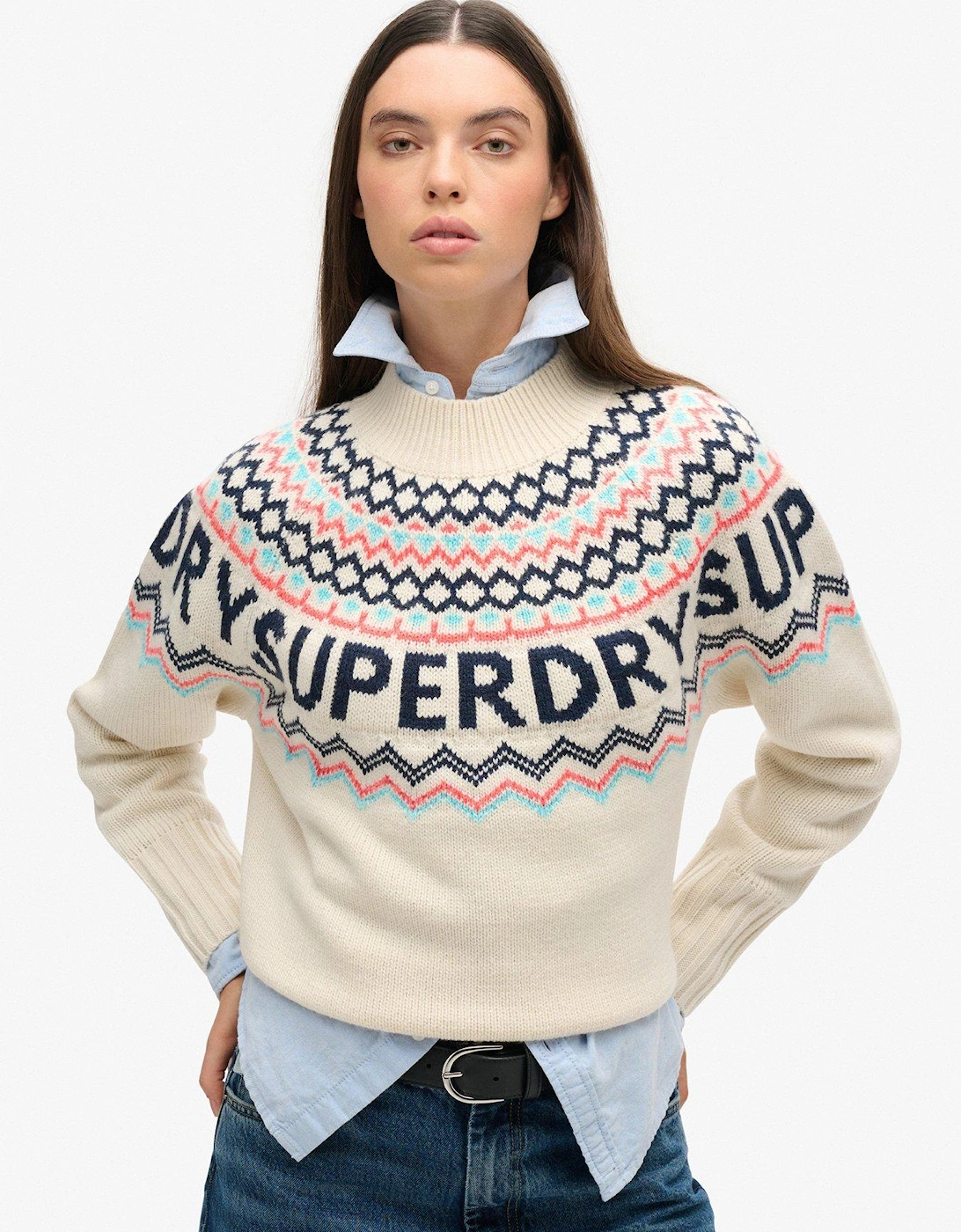 Fairisle Branded Jumper - White, 2 of 1