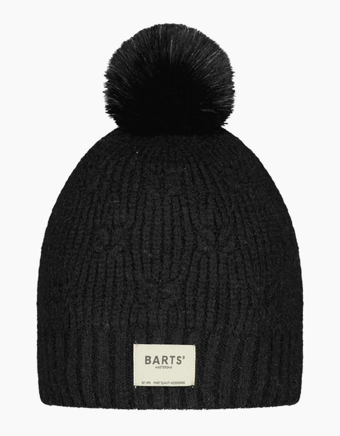 Women's Barts Womens Macawa Knitted Bobble Hat - Black - Size: ONE size