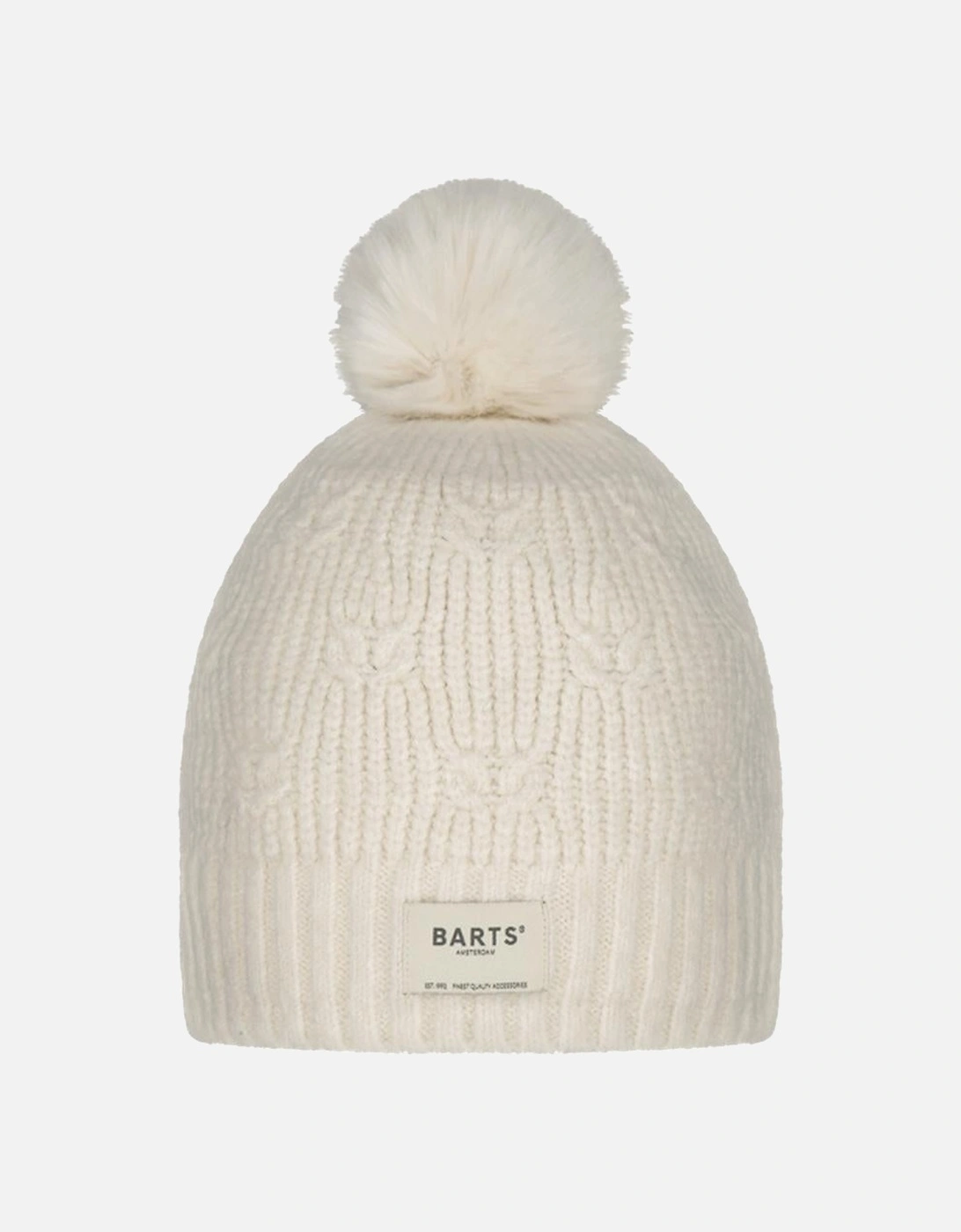 Women's Barts Womens Macawa Knitted Bobble Hat - Cream - Size: ONE size