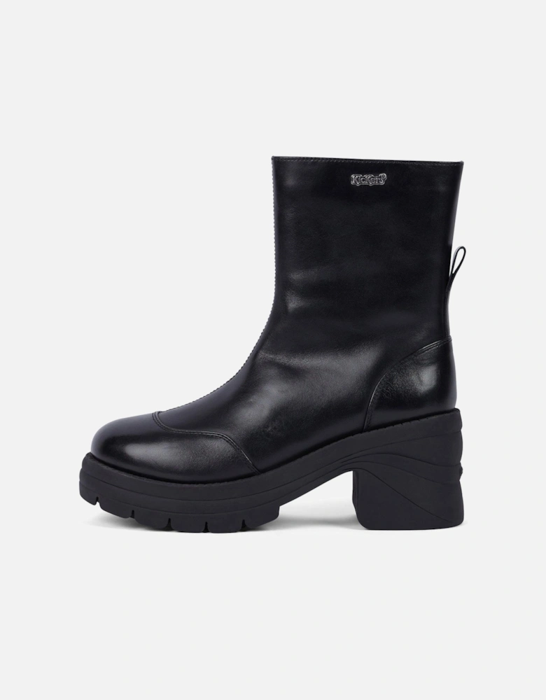 Edie Leather Boots - Black