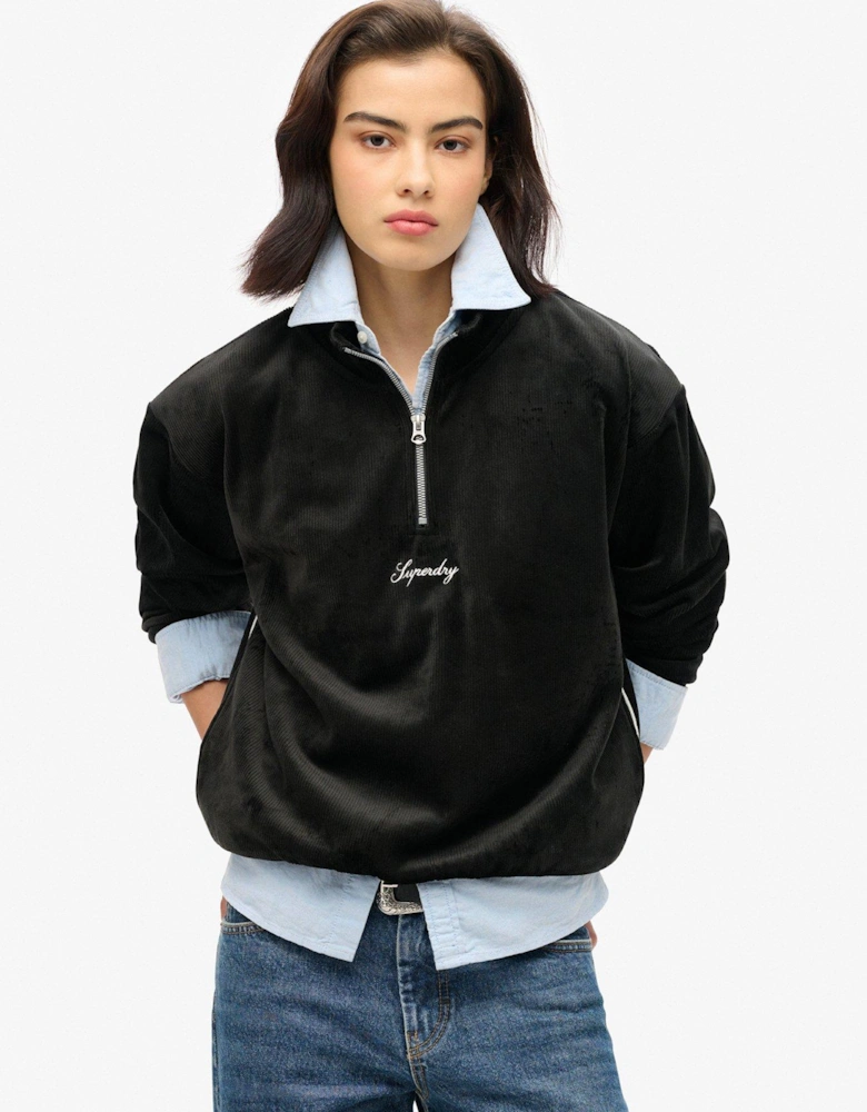 Country Club Velour Hoody - Black