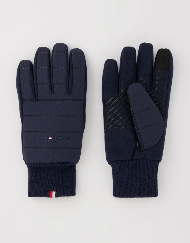 Nylon Logo Knitted Gloves - Navy