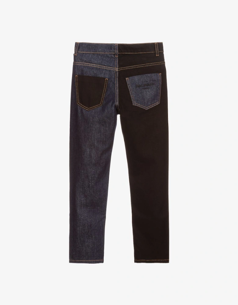 Unisex Two Tone Jeans Navy / Black