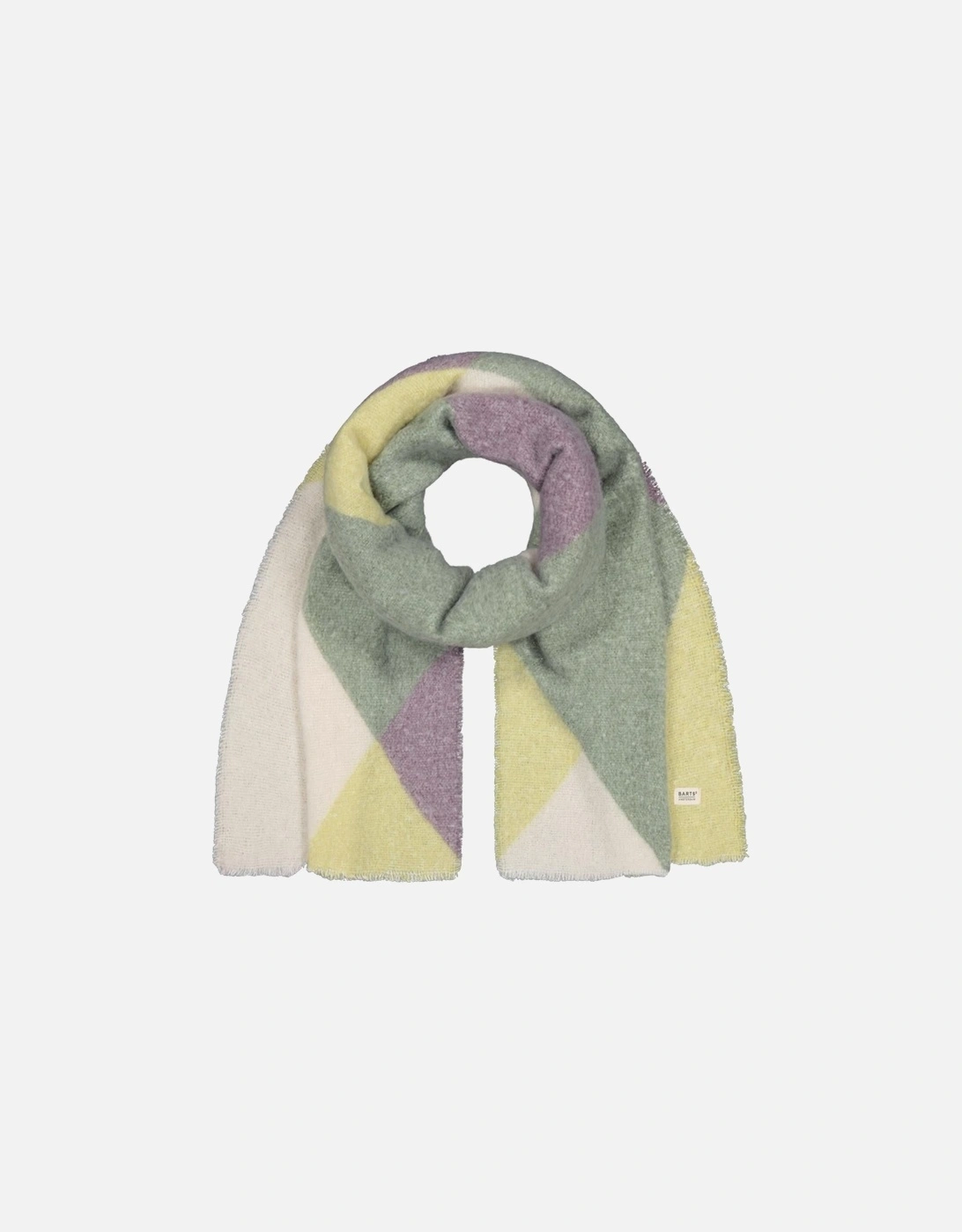 Barts Womens Taats Soft Colourblock Short Fringes Scarf - Pale Army - Size: ONE size