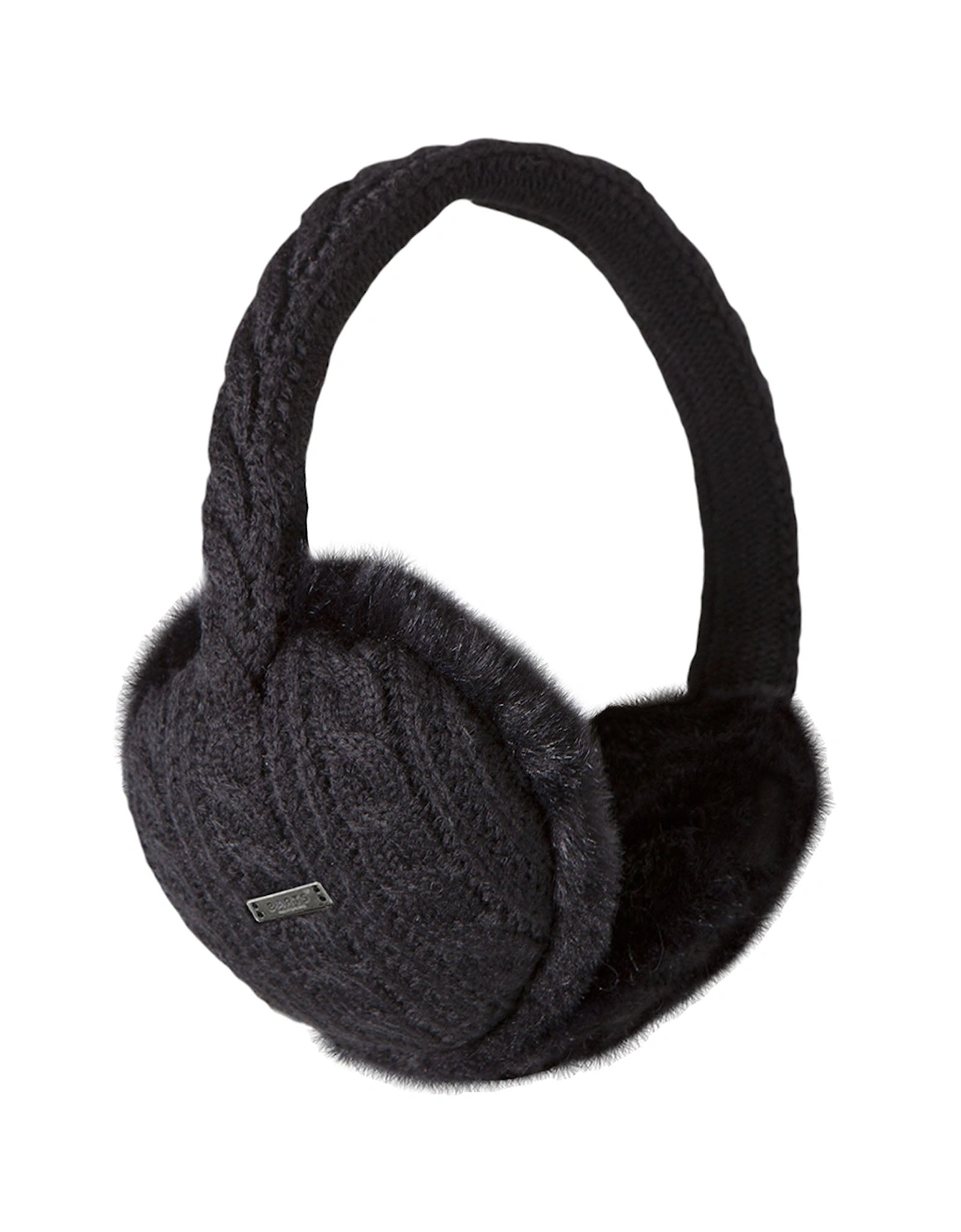 Womens Monique Faux Fur Cable Knit Ear Muffs Earwarmers, 2 of 1