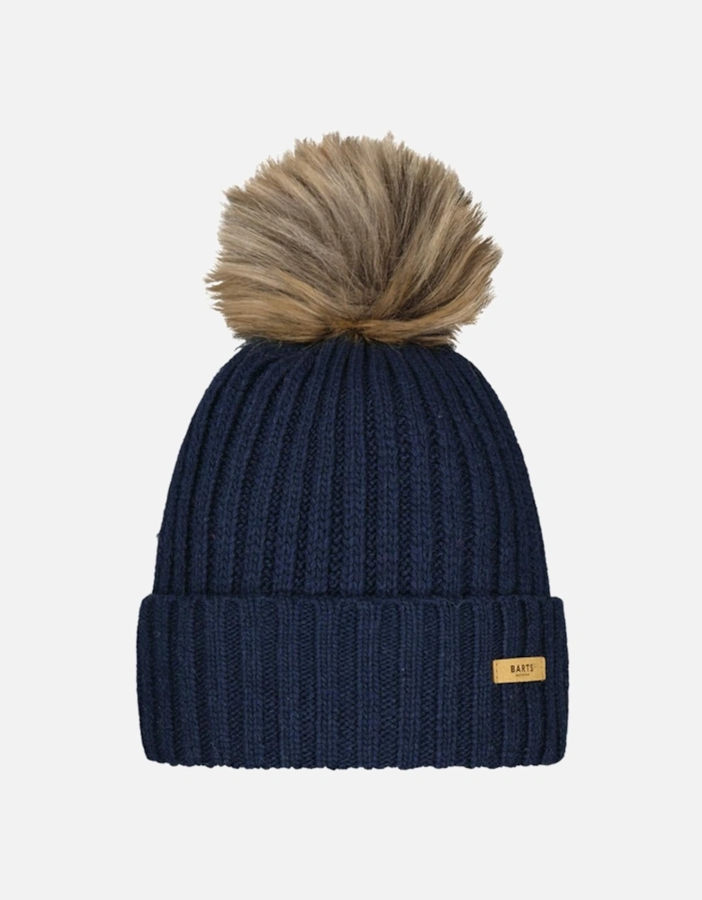 Womens Augusti Faux Fur Pom Pom Bobble Hat