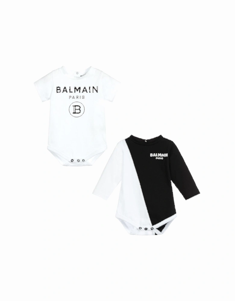 Baby Monochrome Bodysuit And Onesie Gift Set