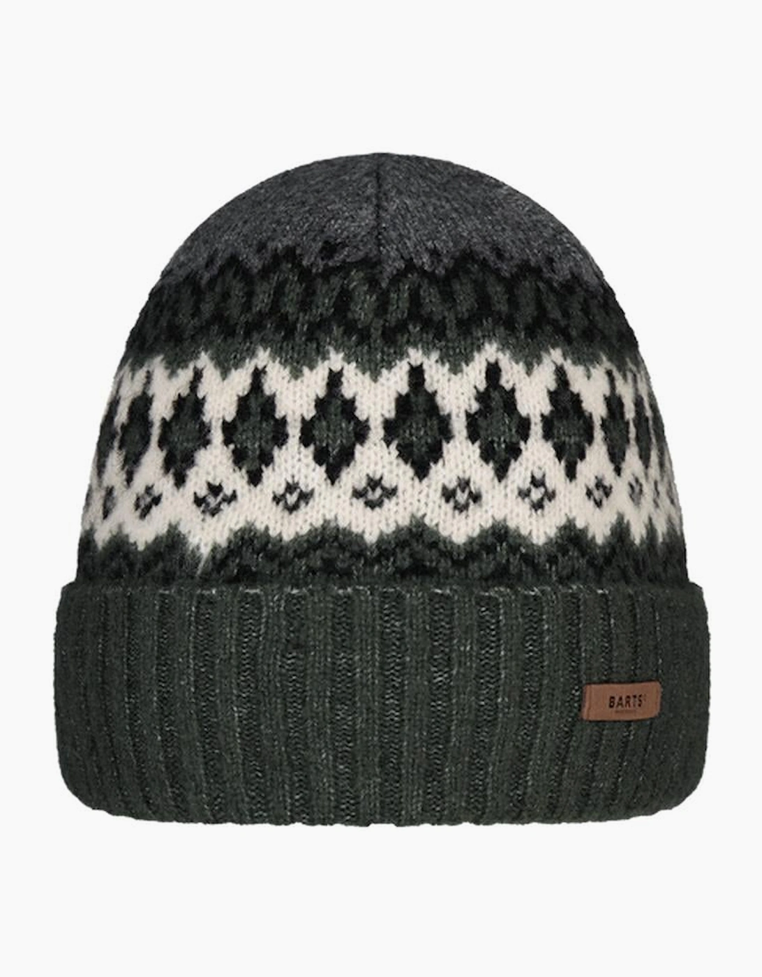 Barts Men's Black Gregoris Cuffed Knitted Fleeceband Beanie - Size: One Size