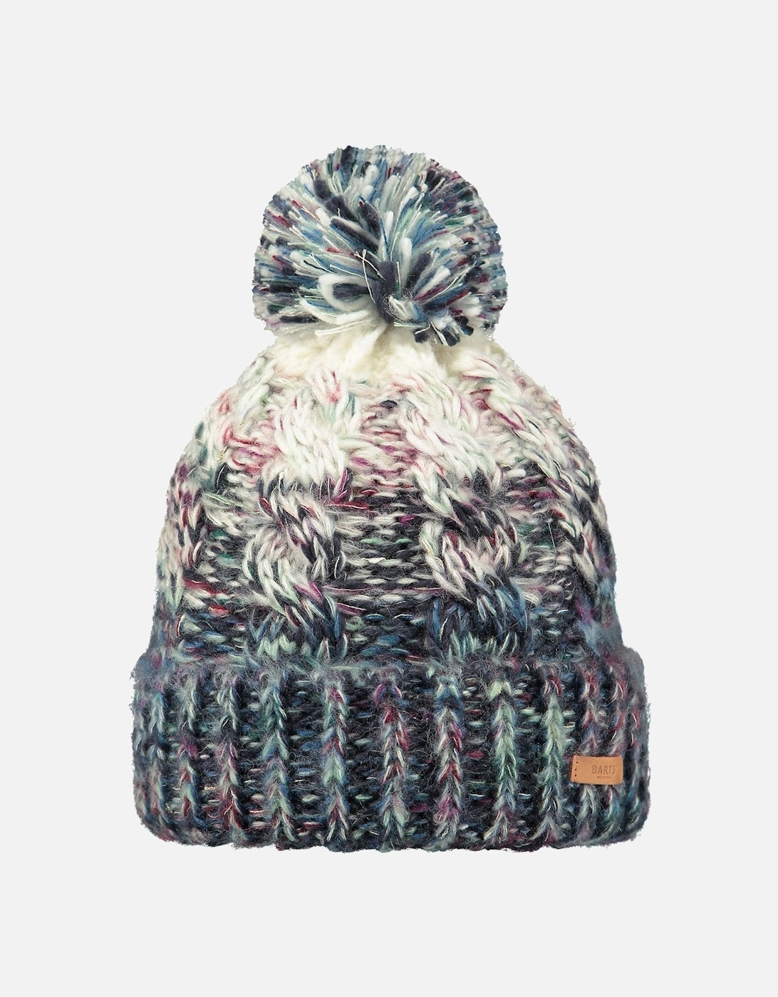 Womens Iska Chunky Cable Knitted Bobble Hat, 2 of 1