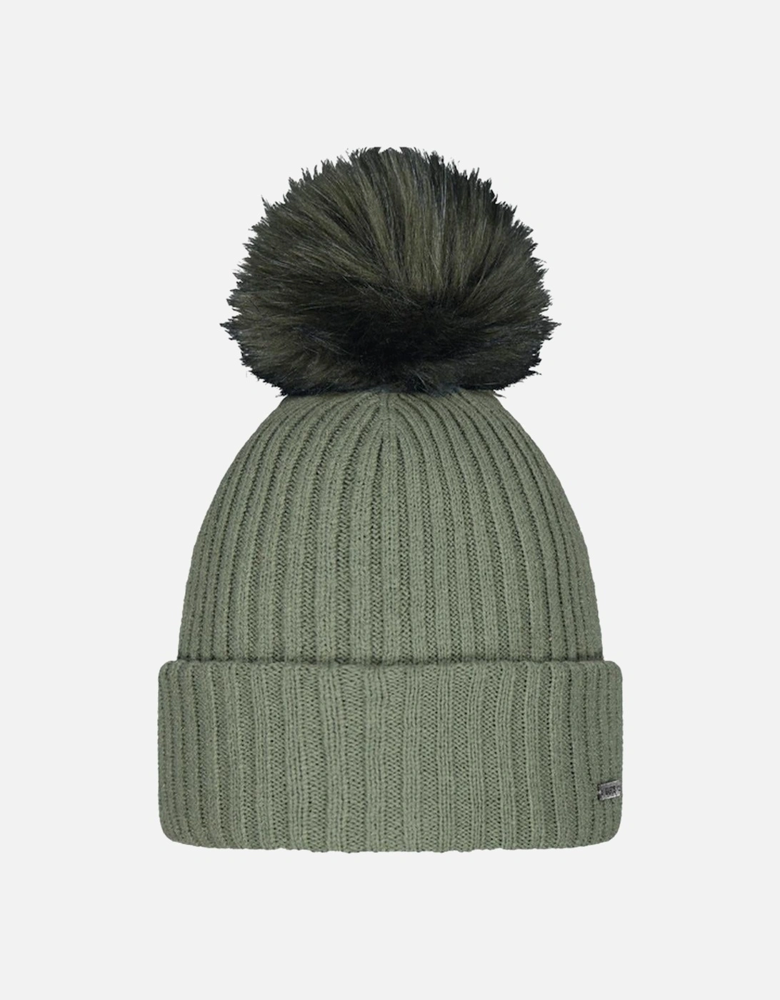 Barts Women's Tan Kenzie Big Stretchy Faux Fur Pom Bobble Hat - - Size: One Size