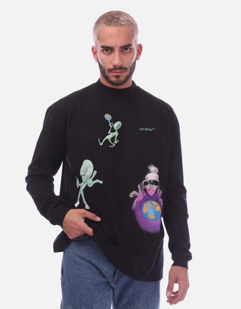 Alien Skills Over Mockneck Long Sleeve T-Shirt