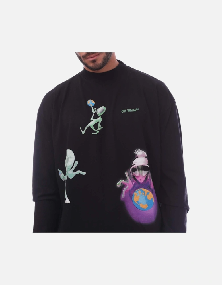 Alien Skills Over Mockneck Long Sleeve T-Shirt