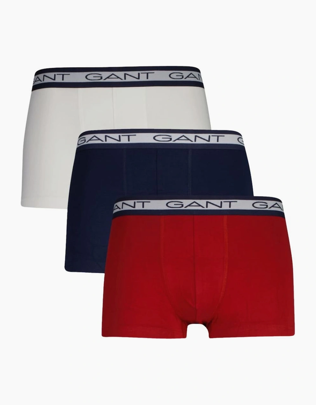 Gant Men's Red 3-Pack Striped Waistband Boxer Trunks, Navy/White/  35/34/32 L