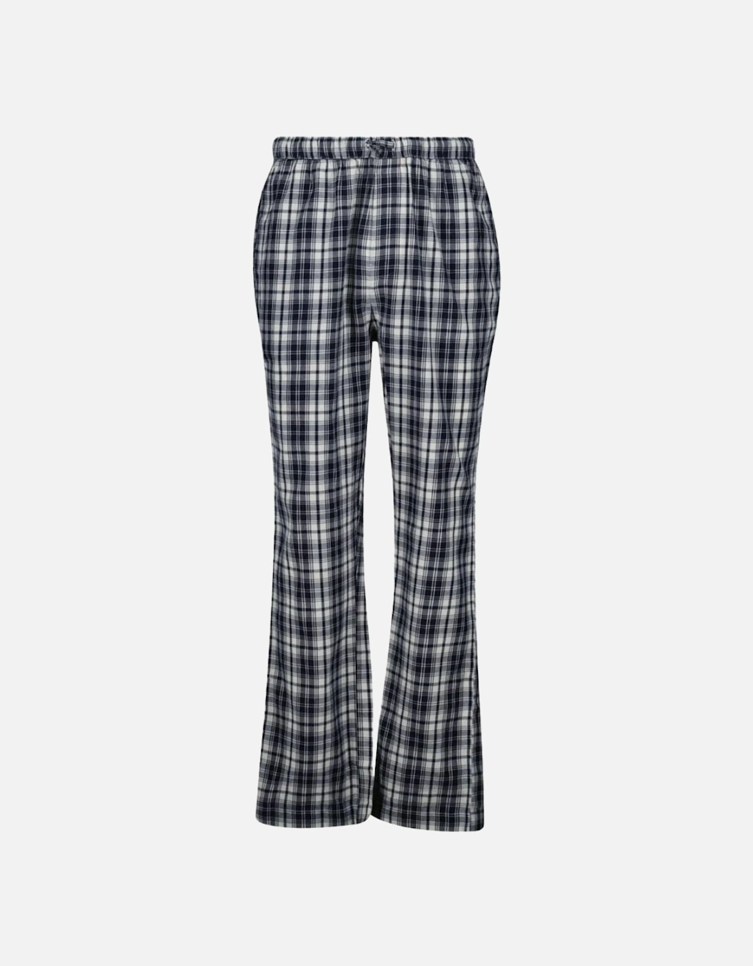 Plaid Check Flannel Pyjama Bottoms, Evening Blue, 3 of 2