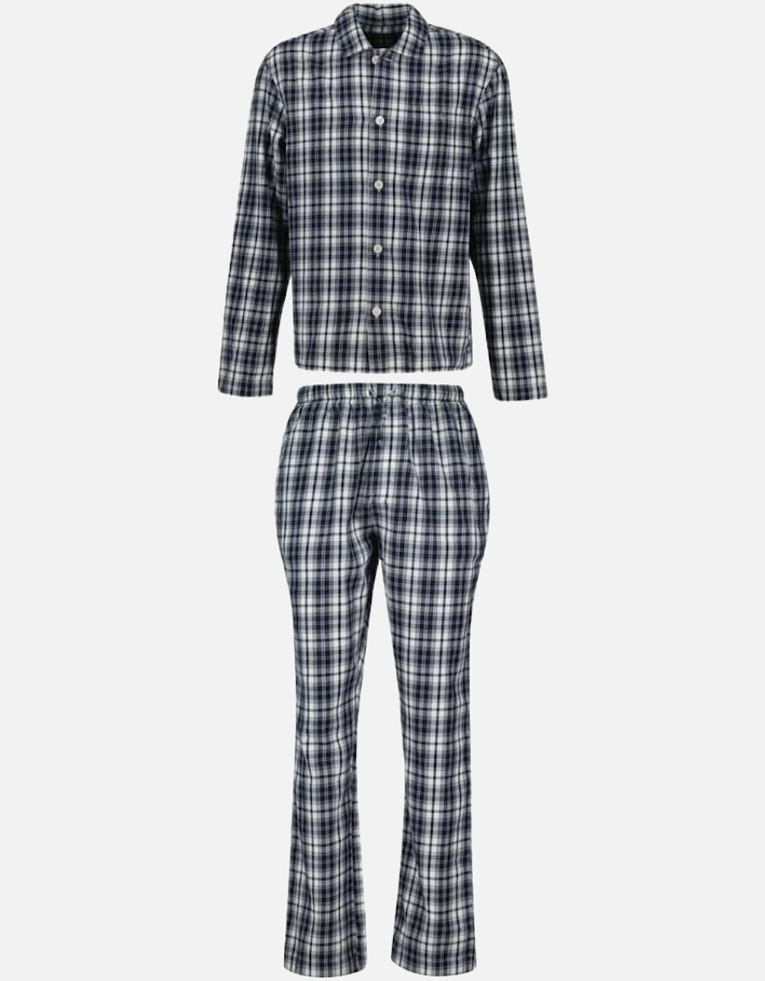 Plaid Check Flannel Pyjamas Gift Set, Evening Blue, 6 of 5