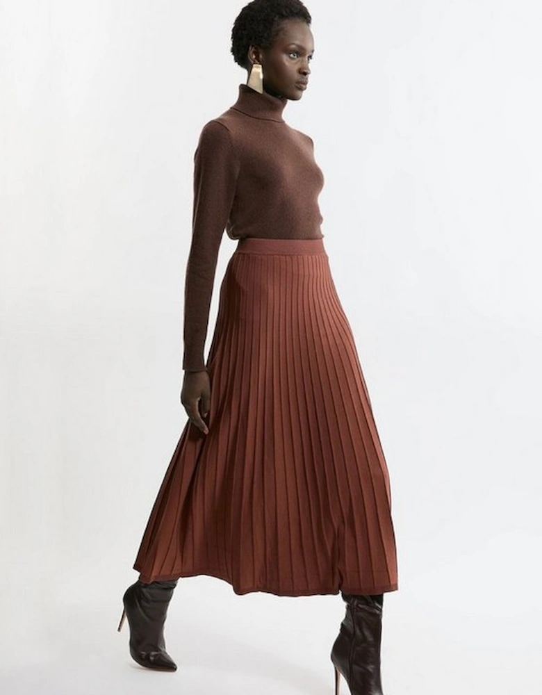 High Waisted Textured Knit Full Maxi Skirt