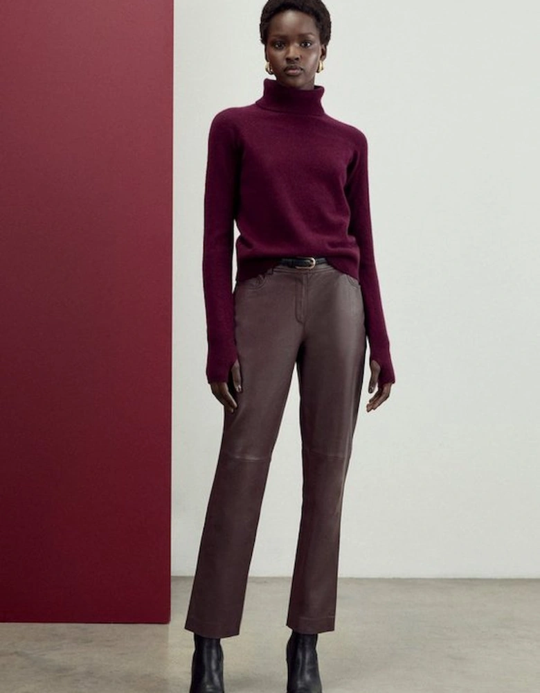 The Founder Leather Slim Leg Trousers