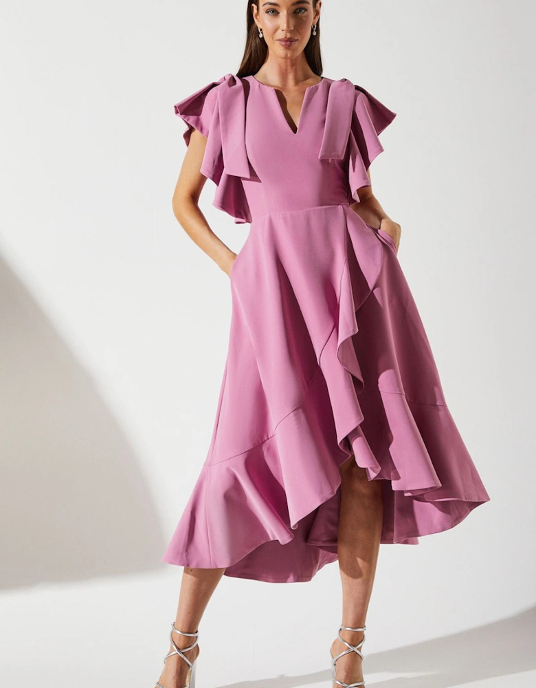 Waterfall Ruffle Wrap Dress