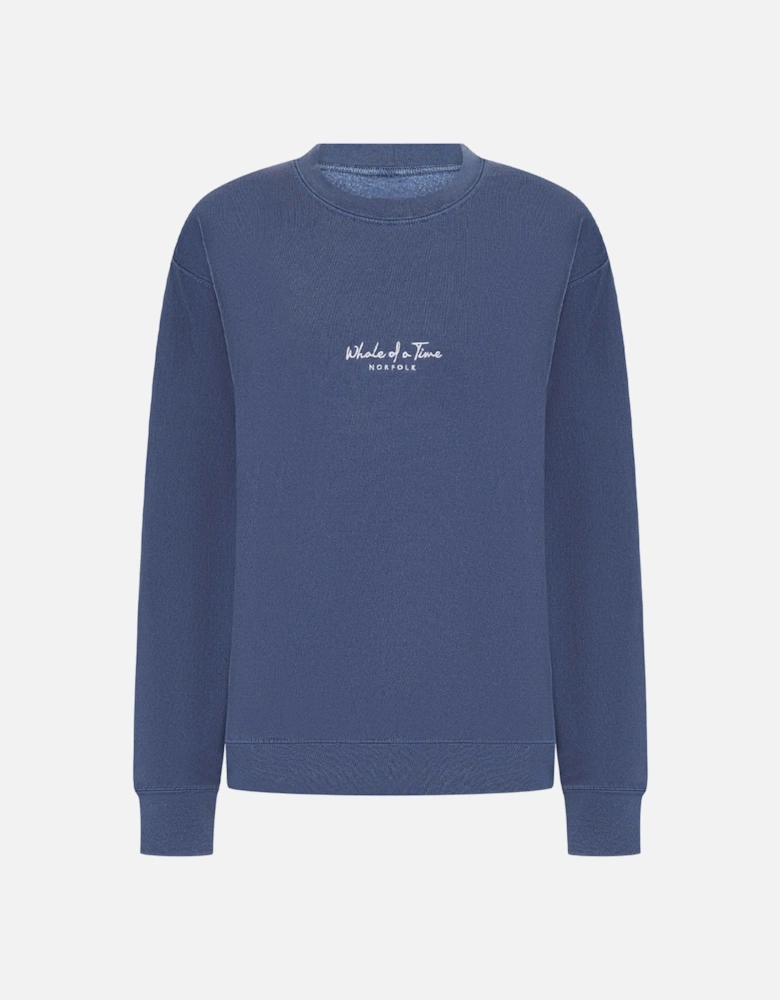 Whale Of A Time Signature Unisex Sweatshirt Stonewashed Navy