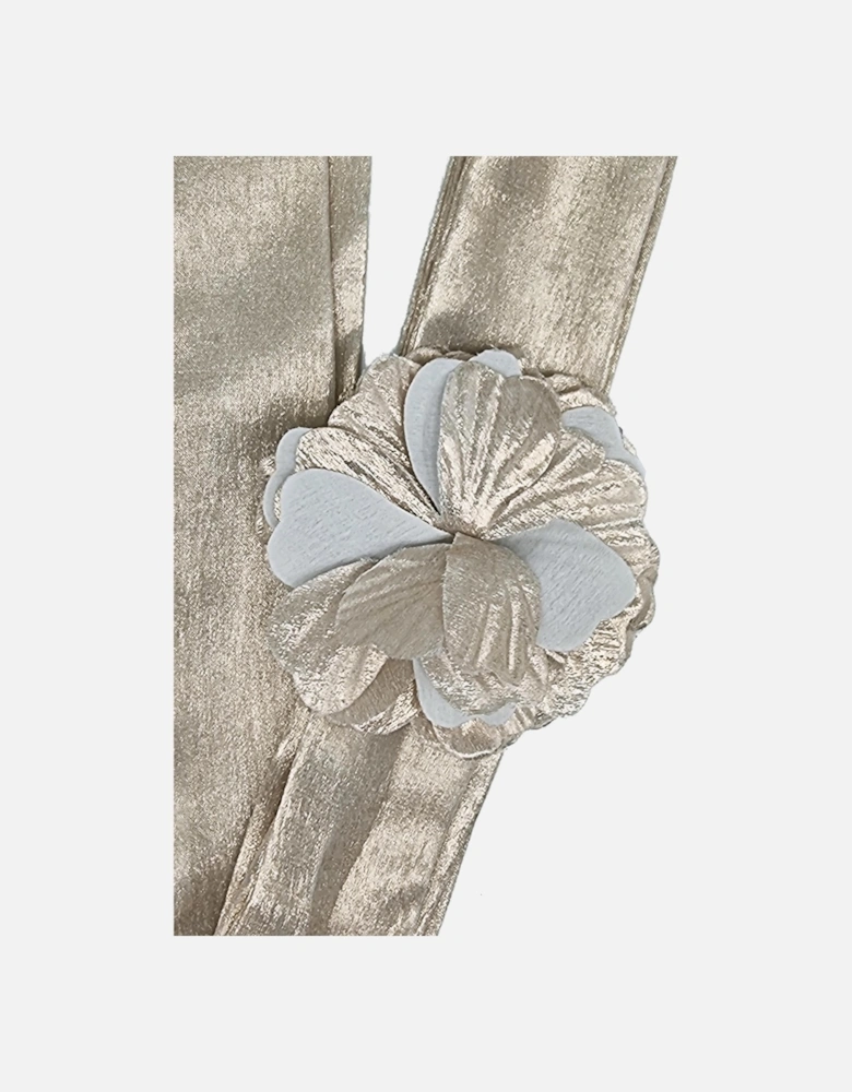 VERA CORSAGE SCARF IN CHAMPAGNE