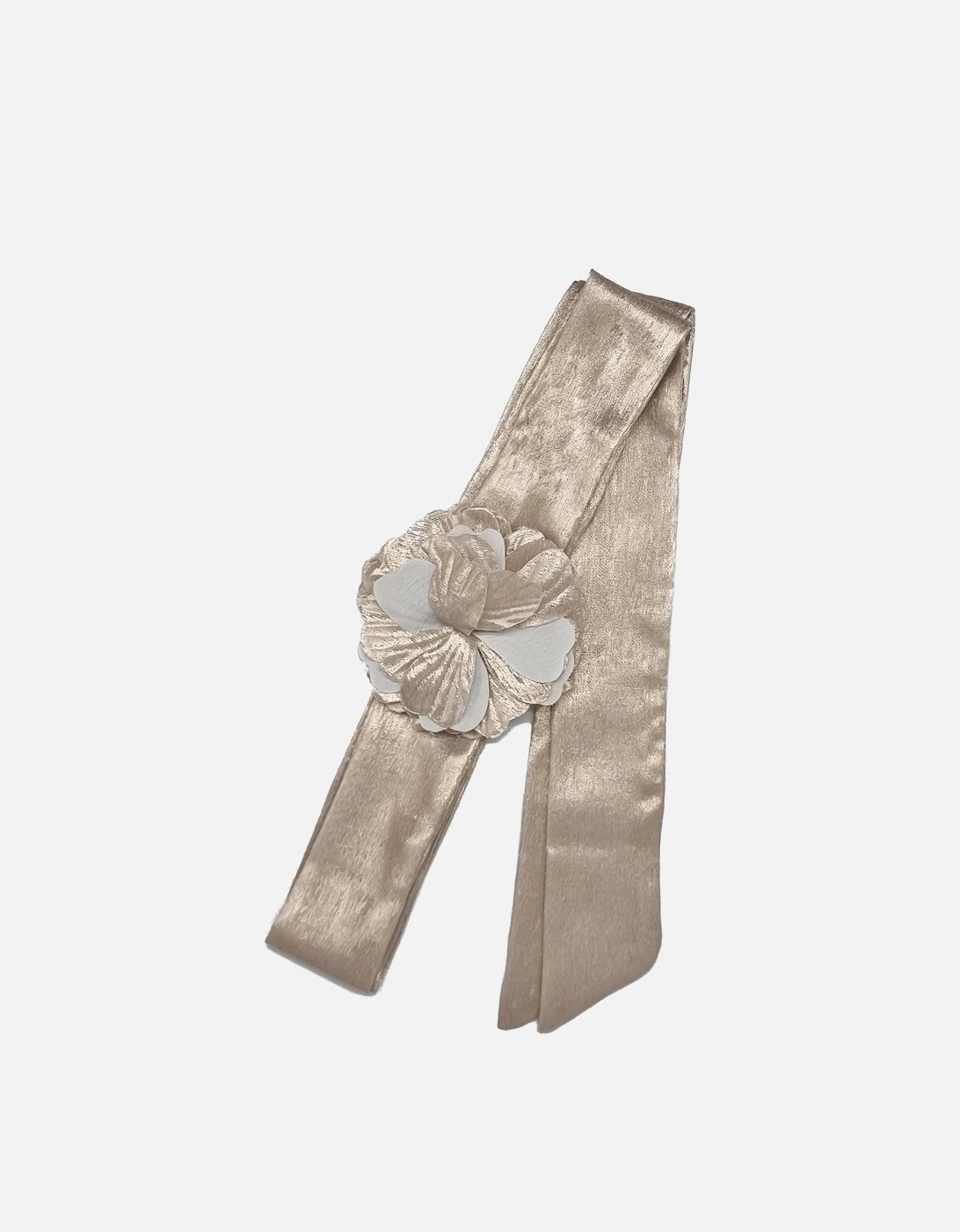 VERA CORSAGE SCARF IN CHAMPAGNE