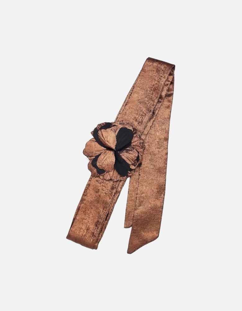 VERA CORSAGE SCARF IN BRONZE