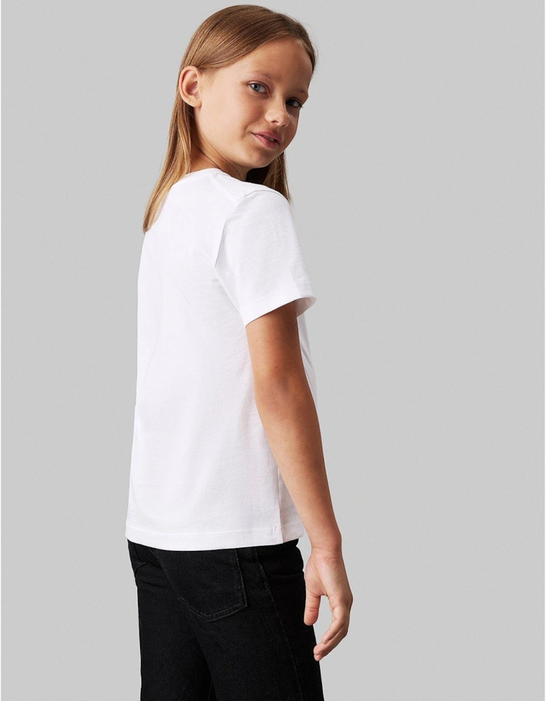 Kids Monogram Short Sleeve T-Shirt - White