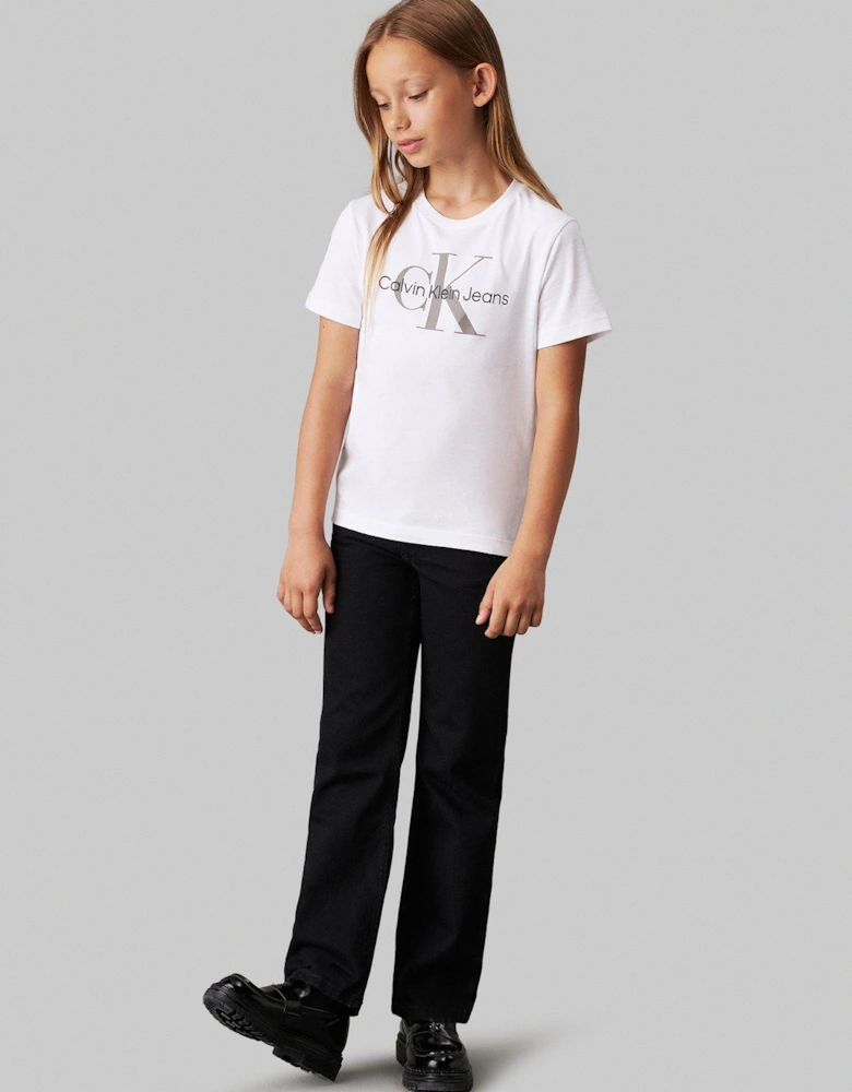 Kids Monogram Short Sleeve T-Shirt - White