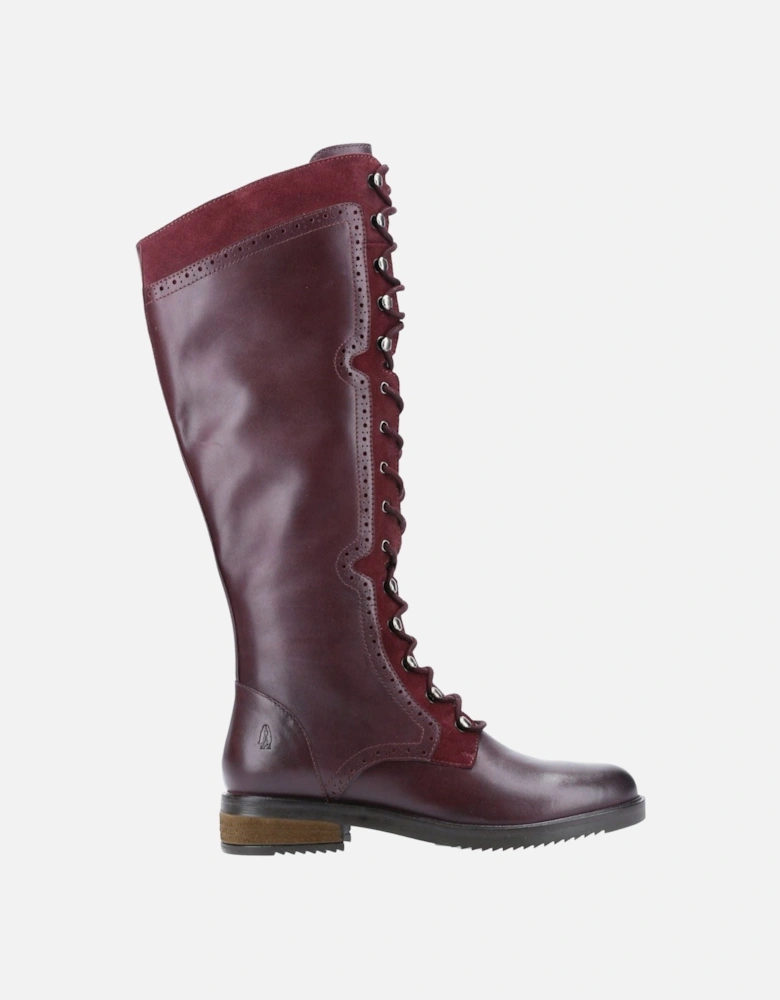 Rudy Leather And Suede Women's Burgundy Boots