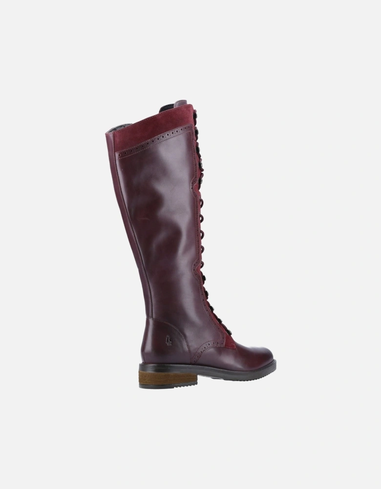 Rudy Leather And Suede Women's Burgundy Boots