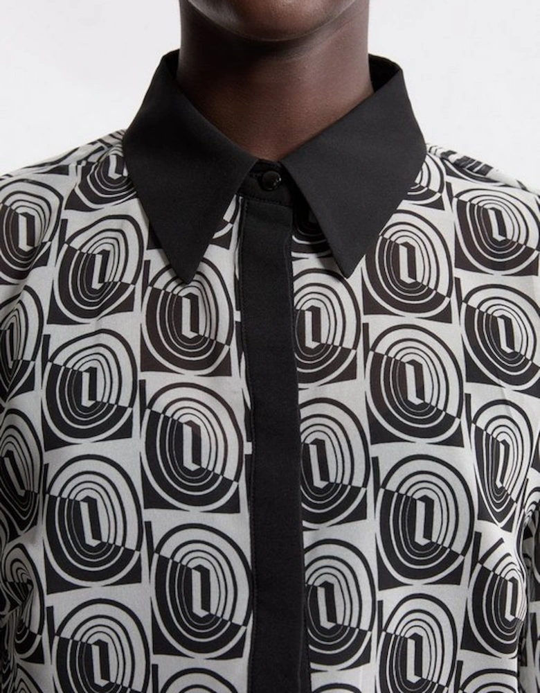 Tall Mono Print Woven Shirt