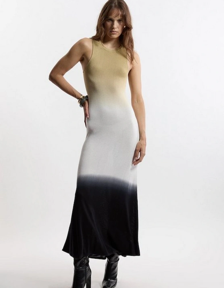 Premium Viscose Knit Ombre Maxi Dress