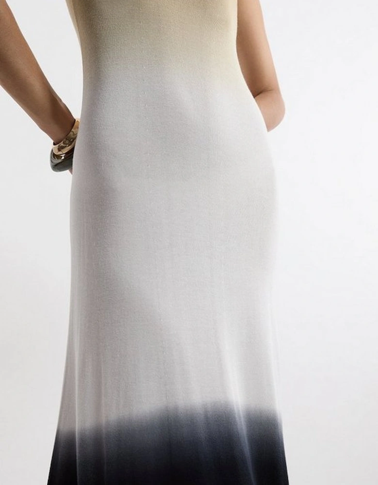 Premium Viscose Knit Ombre Maxi Dress