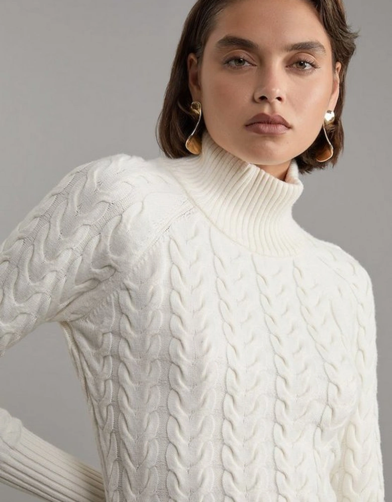 Cable Knit Funnel Neck Maxi Dress