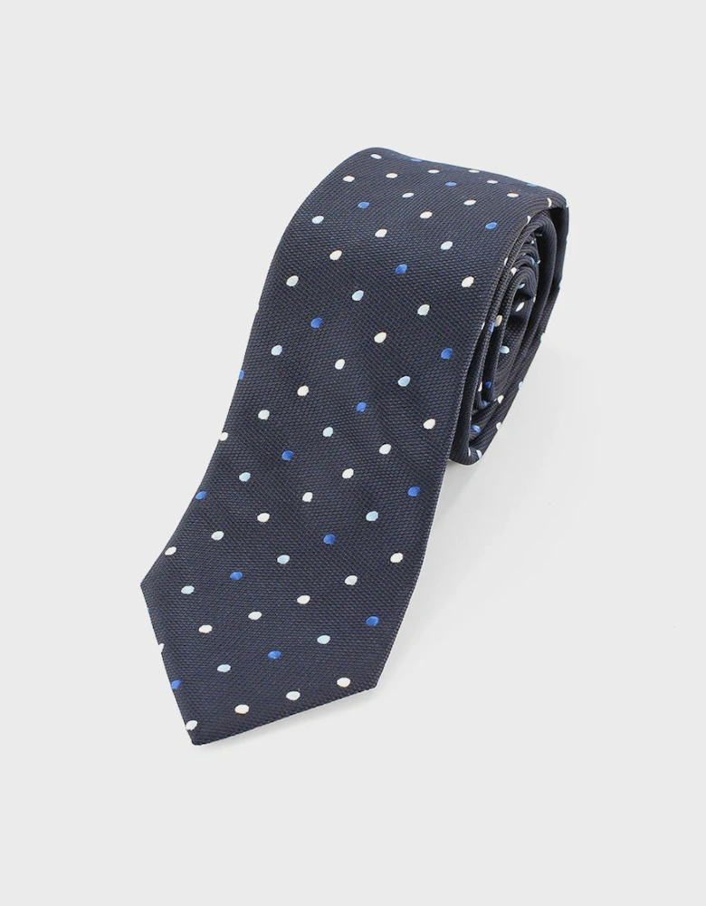 Polka Dot Microfiber Tie - Navy