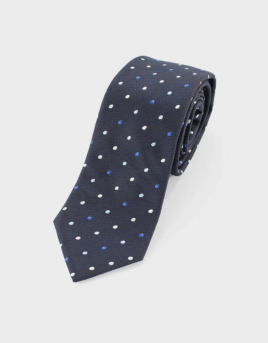 Polka Dot Microfiber Tie - Navy, 2 of 1