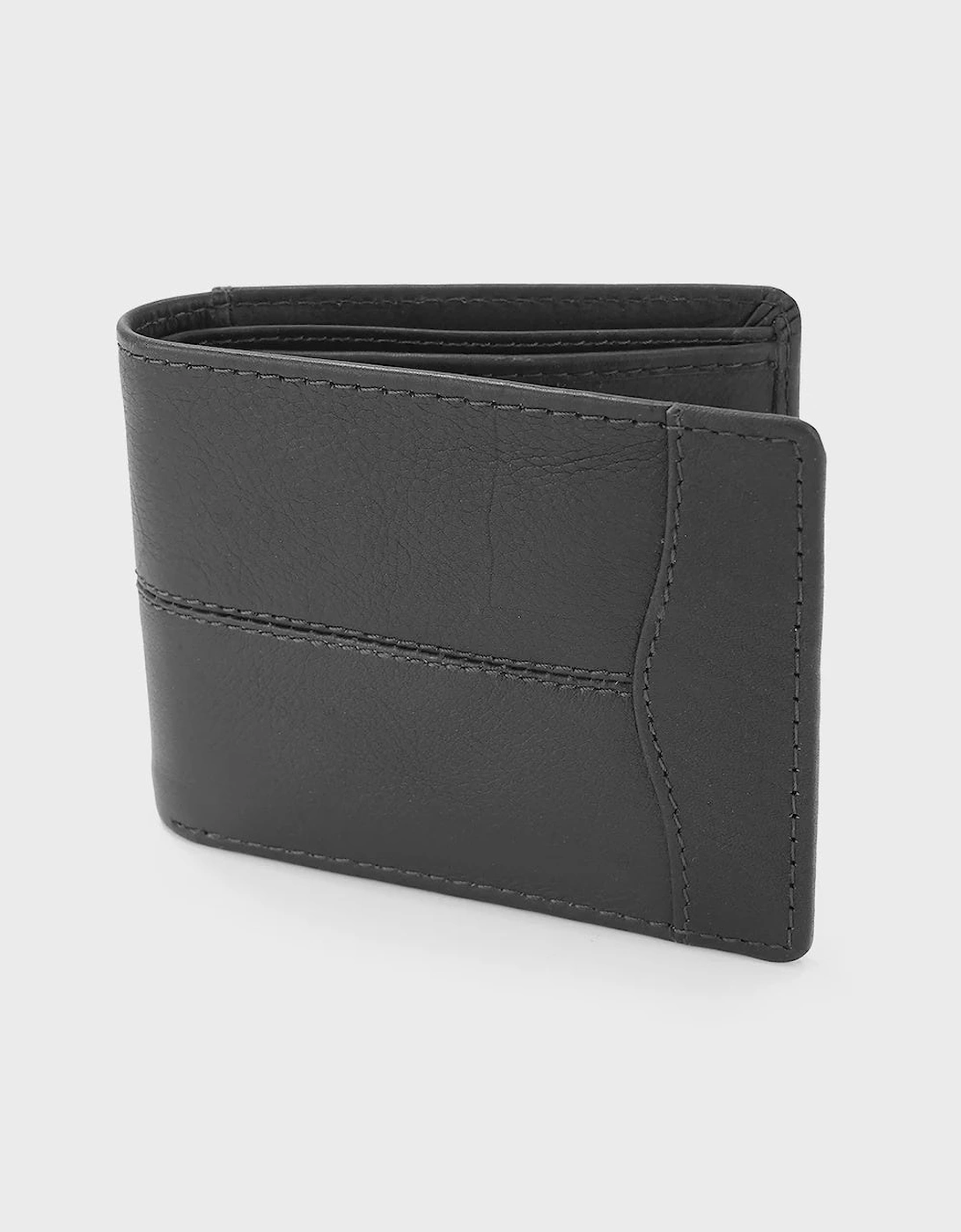 Wallet Leather Centre Stitch - Black, 2 of 1