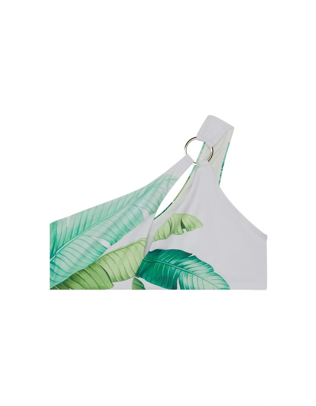 Palm Print Cut Out Detail Bikini Top